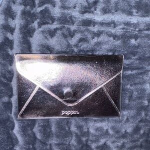 Poppin Silver Metallic Envelope/ CARD Clutch
